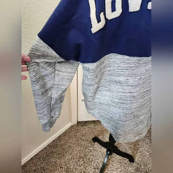 VS Pink Navy and Heatger Gray Quarter Zip Sweatshirt XL - Picture 7 of 14